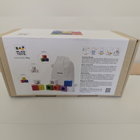 NIB Plantoys Wooden Activity Blocks - Picture 2 of 6